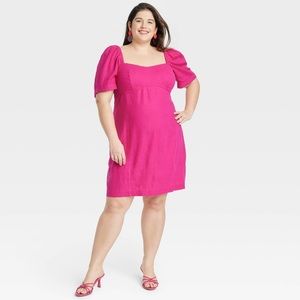 A New Day Short Sleeve Sweetheart Neckline Mini Dress